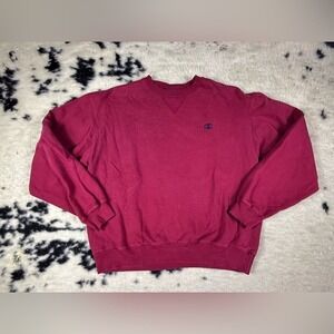 Champion Men’s y2k Vintage Red Crewneck Sweatshirt Size Large